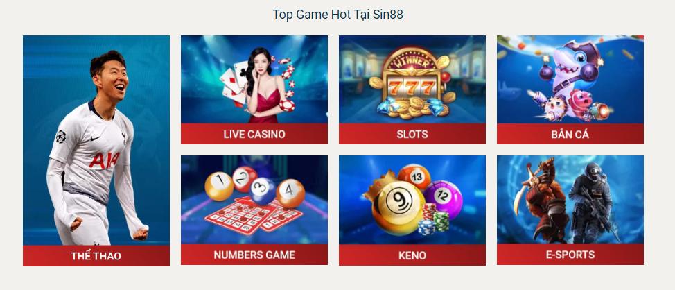 Kho game cá cược thể thao siêu hot tại Sin88 luôn thu hút cược thủ